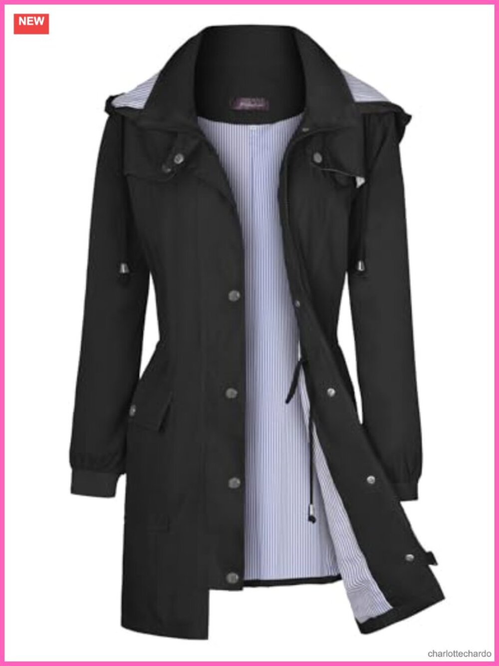 Waterproof Lightweight Rain Jacket Hooded Windbreaker Outdoor